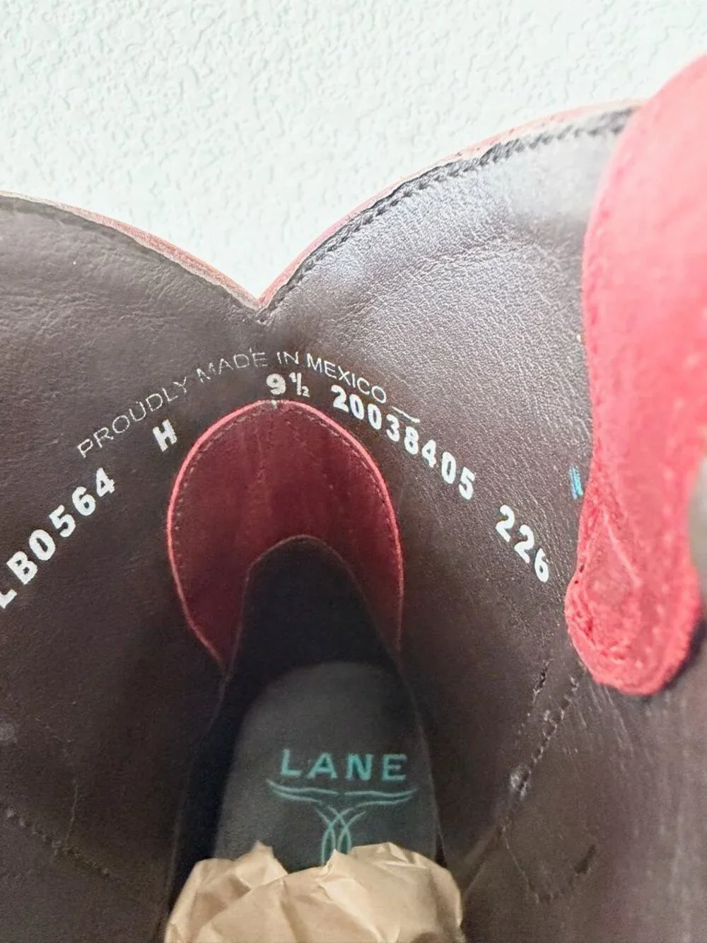 Lane Boots EMMA JANE Red Cowboy Booties Womens 9.5 Western Snip Toe Short Ankle